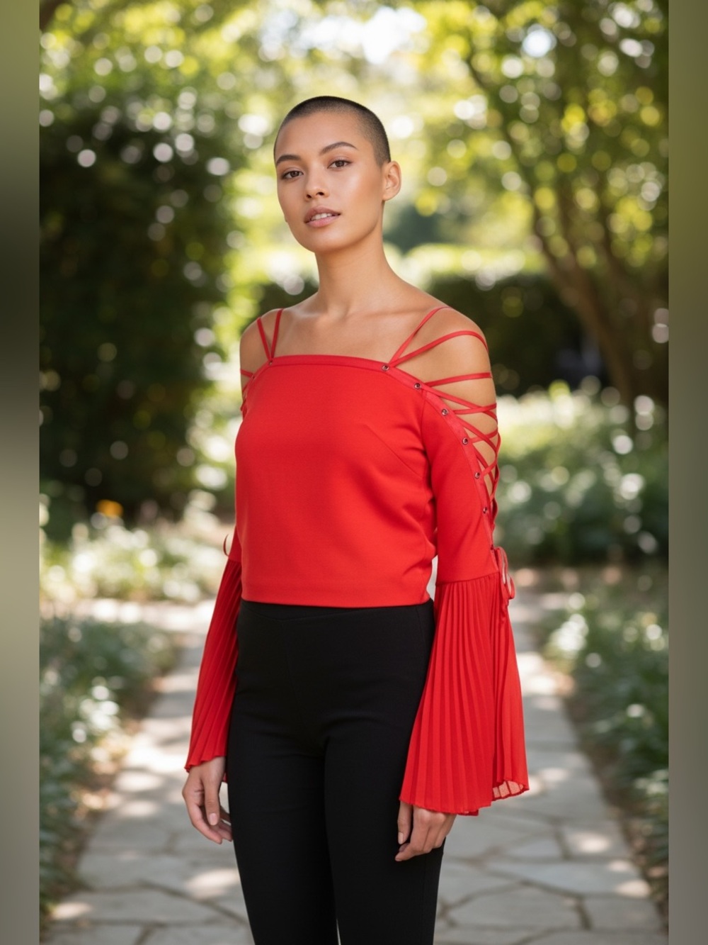 Gracia Pleated Cuff Blouse
